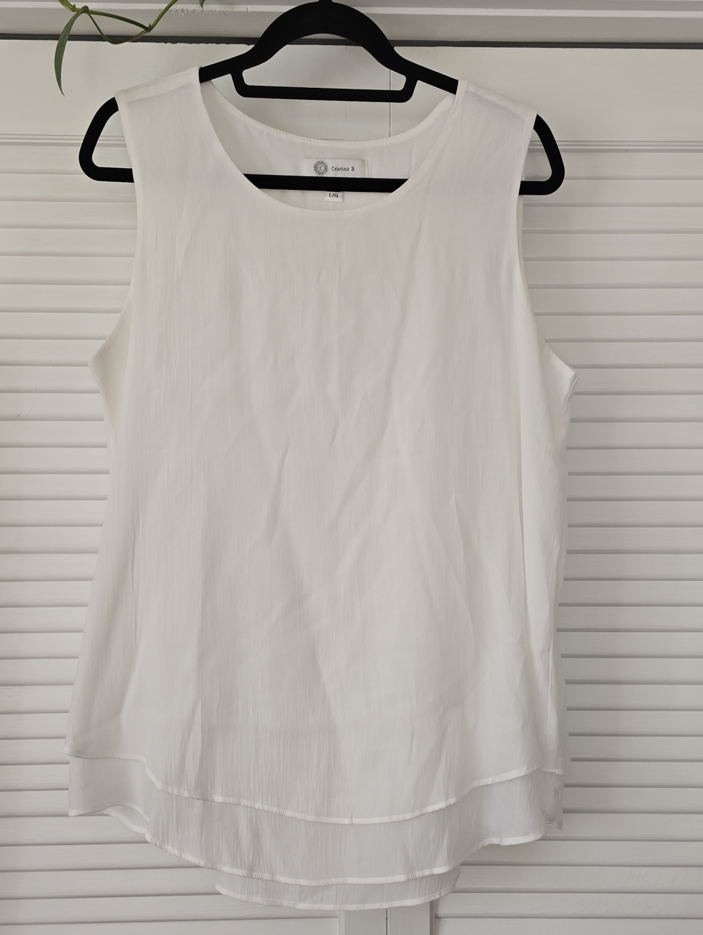Cristina B Double Layered Sleeveless Tunic Tank Top - Size L NWOT